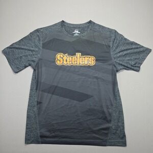 Majestic Pittsburgh Steelers Cool Base T-Shirt NFL Football‎ Gray Men's L
